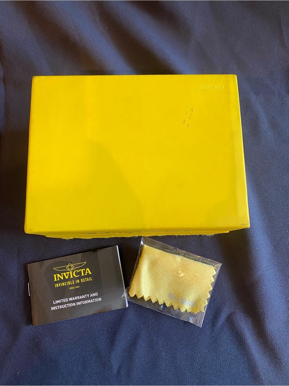 Invicta Yellow Watch Presentation Box with Pillow and Cloth